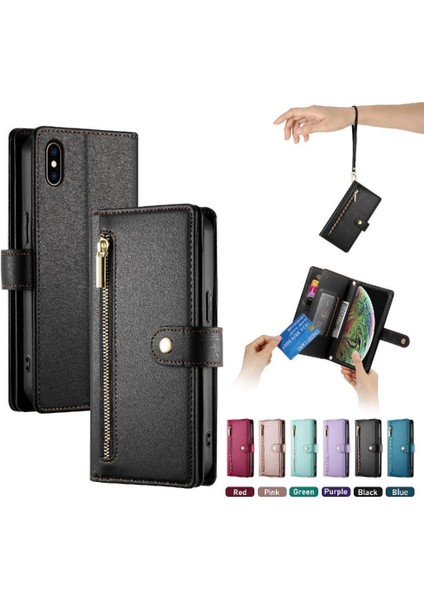 IPhone Xs Max Bilek Kayışı Cüzdan Bölmesi Çok Fonksiyonlu Flip Case (Yurt Dışından)