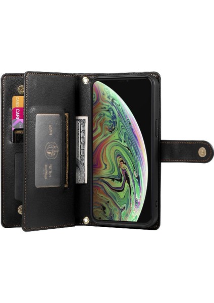 IPhone Xs Max Bilek Kayışı Cüzdan Bölmesi Çok Fonksiyonlu Flip Case (Yurt Dışından)