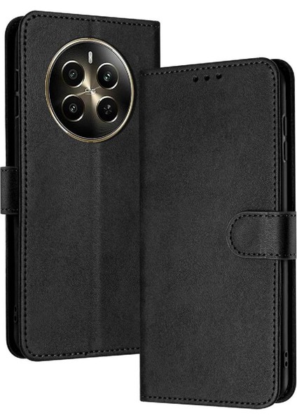 Kart Yuvası Saf Renk Pu ile Realme 12 Pro Artı Kickstand Için Flip Case (Yurt Dışından)