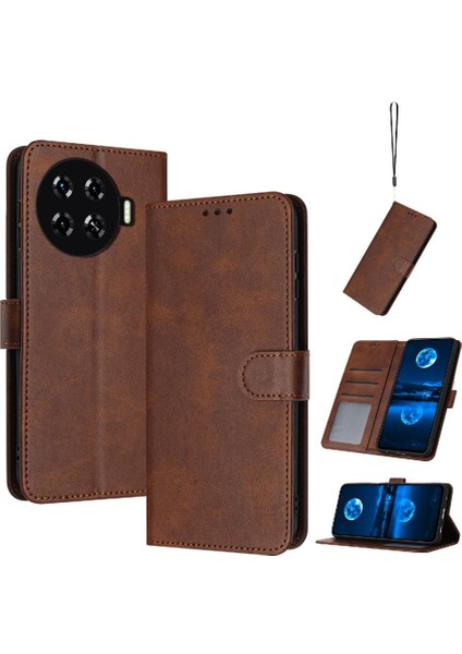 Tecno Spark Için Flip Case 20 Pro Artı Kart Yuvası ile 4g Pu Deri (Yurt Dışından)