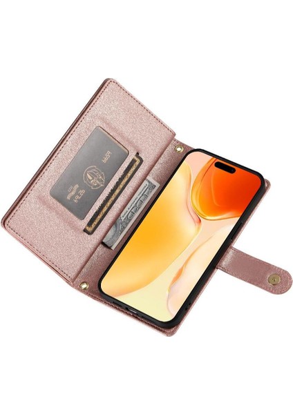 IPhone 16 Için Flip Case Artı Çok Fonksiyonlu Kart Yuvaları Kickstand Cüzdan (Yurt Dışından)