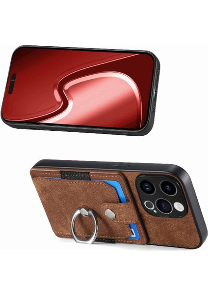 IPhone 15 Için Kılıf Pro Max Standı Halka Tutucu Crad Yuvası Manyetik Araç Montaj (Yurt Dışından)