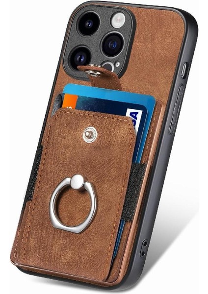 IPhone 15 Için Kılıf Pro Max Standı Halka Tutucu Crad Yuvası Manyetik Araç Montaj (Yurt Dışından)