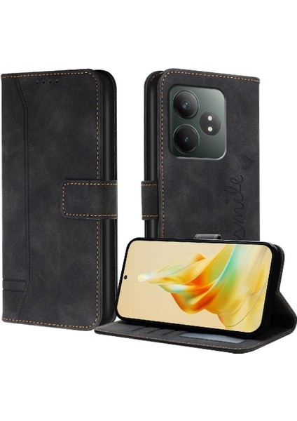 Realme Gt 6 El Kayışı Flip Için Telefon Kılıfı Folio Cüzdan Kart Yuvaları Kapak (Yurt Dışından)