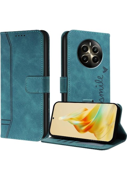 Realme 12 Artı Flip Folio Cüzdan Için Telefon Kılıfı El Kayışı Manyetik Pu (Yurt Dışından)