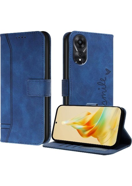 Oppo A78 4g Için Telefon Kılıfı Pu Deri Flip Folio Cüzdan El Kayışı Kapatma (Yurt Dışından)