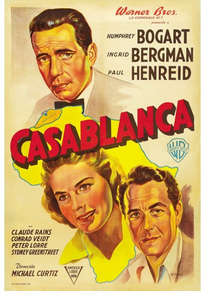 Casablanca Film Afiş Duvar Poster 30 x 42 Çerçevesiz