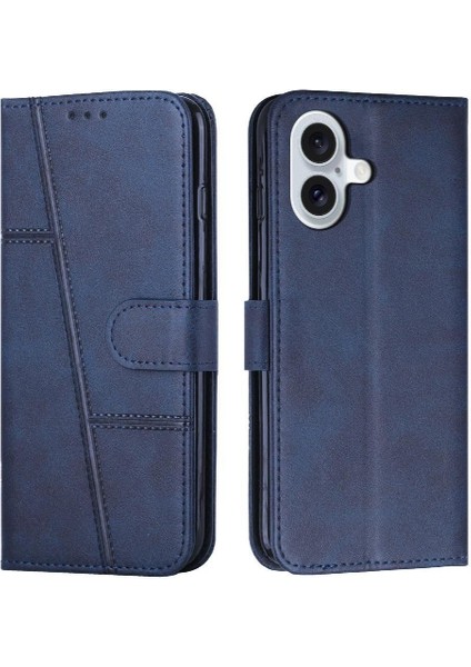 IPhone 16 Için Flip Case Artı Yan Toka Kart Ekleme Tam Koruma (Yurt Dışından)