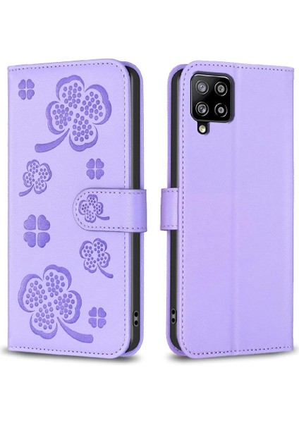 Samsung Galaxy Flip 5g Kart Yuvaları Için Flip Case Tutucu Kickstand Yonca Pu (Yurt Dışından)
