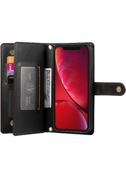 IPhone X/xs Kickstand Çok Fonksiyonlu Kart Yuvaları Cüzdan Için Flip Case (Yurt Dışından)