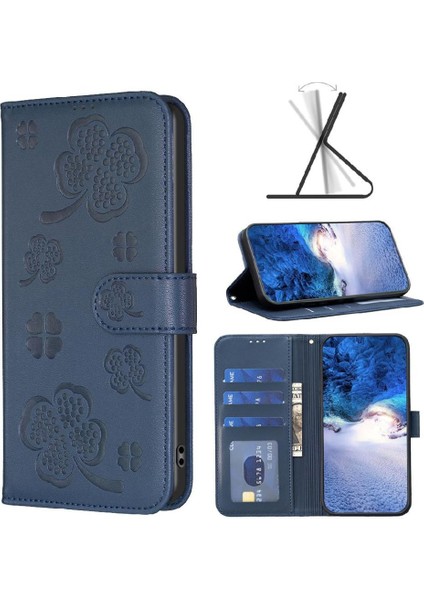 Samsung Galaxy Flip 5g Kart Yuvaları Için Flip Case Tutucu Kickstand Yonca Pu (Yurt Dışından)
