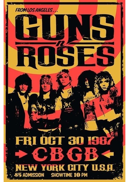 512 Art Design Guns Roses Müzik Duvar Dekor Poster 30 x 42 Çerçevesiz