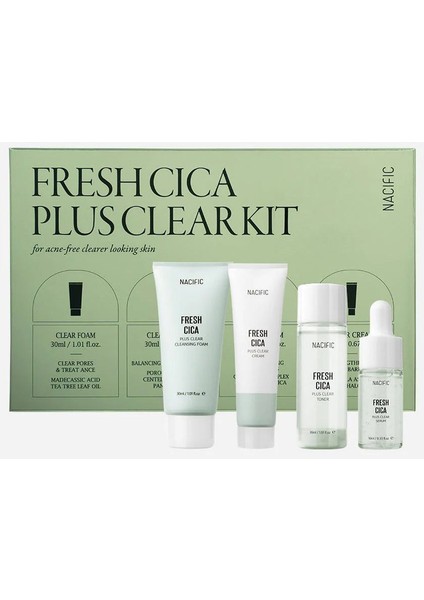 Fresh Cica Plus Clear Kit - Akne Karşıtı Arındırıcı Cilt Bakım Seti