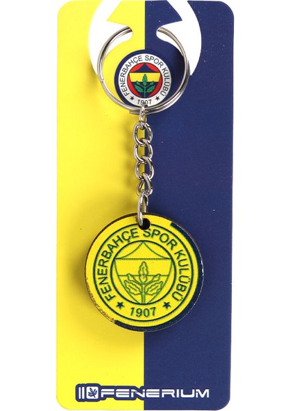 Tek Renk Logolu Ahşap Anahtarlık