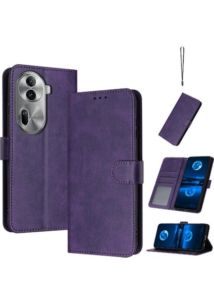 Mays Boutique Toka ile Kart Yuvası Saf Renk ile Oppo Oppo 11 Pro 5g Için Flip Case (Yurt Dışından)