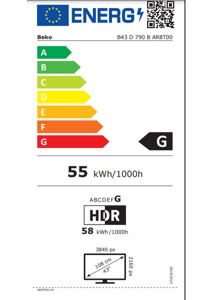 B43 D 790 B 43" 109 Ekran Uydu Alıcılı 4K Ultra HD Smart LED TV