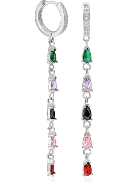 Renkli Taşlı Sarkıt Küpeler fiyatları