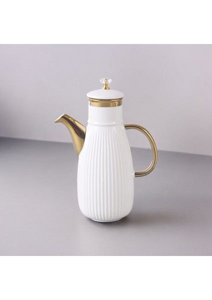 Violet Gold Detaylı Kristal Kapaklı Porselen Yağlık Yağdanlık Sirkelik