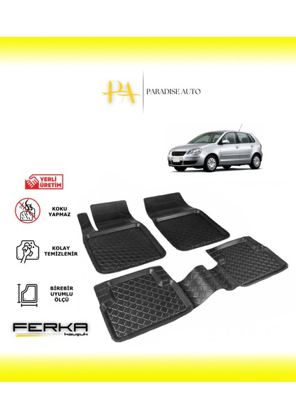 Volkswagen Polo Hb 4.5 cc 2005-2009 Uyarlanabilir Havuzlu Paspas