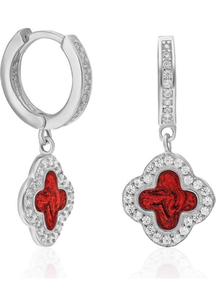 Renkli Taşlı Yonca Küpe fiyatları