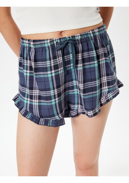 Pijama Şort Fırfırlı Beli Bağlamalı Pamuklu Rahat Kalıp indirimleri