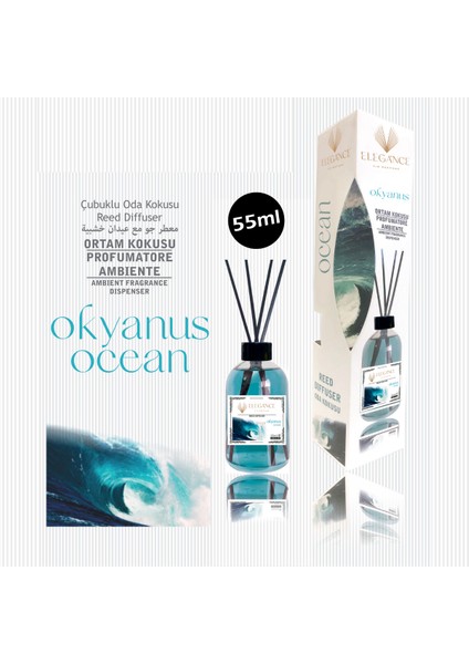 Okyanus Reed Diffuser Bambu Çubuklu Oda Kokusu 55 ml