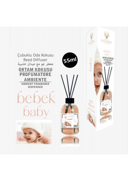 Bebek Reed Diffuser Bambu Çubuklu Oda Kokusu (55ML)