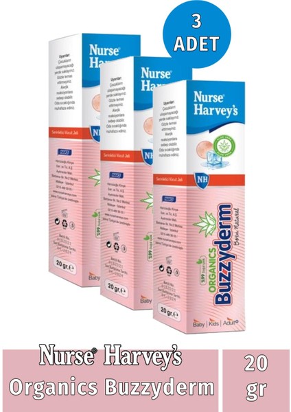 Organics Buzzyderm 20 gr 3 Adet