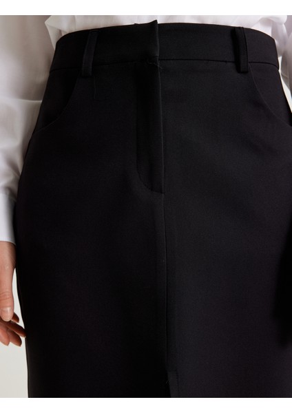 Midi Boy Kalem Etek Önden Yırtmaç Detaylı Cepli indirimleri