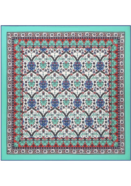 Mint Çini Lale Desen Soft Eşarp