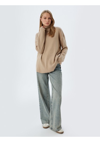 Balıkçı Yaka Oversize Triko Kazak Uzun Kollu Yumuşak Dokulu fiyatları