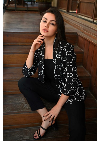 Kadın-Desenli Yarım Kol Ceket 1035-22 modelleri