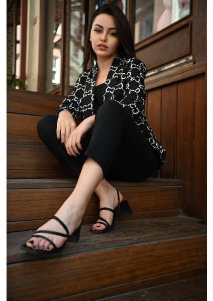 Kadın-Desenli Yarım Kol Ceket 1035-22 fırsatları