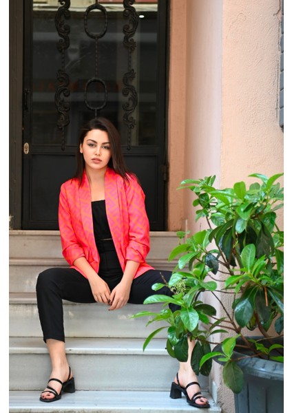 Kadın-Desenli Yarım Kol Ceket 1035-22 indirimleri