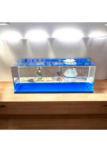 Sulu Dekoratif Şişe Gemi Süslü - 15X5 cm Hediyelik