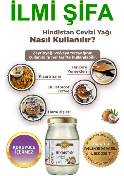 Hindistan Cevizi Yağı %100 Doğal Soğuk Sıkım 320 gr