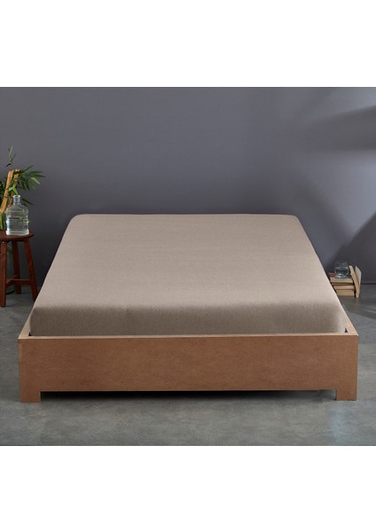 %100 Pamuk 62 Tel (155 TC) 150x200cm +37cm Yükseklik Çift Kişilik Lastikli Çarşaf