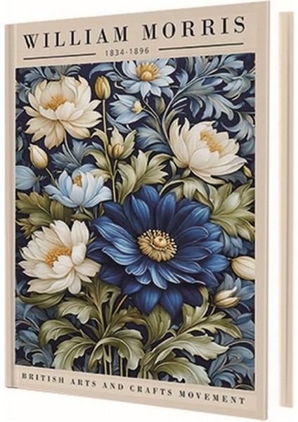 Blue Flower William Morris 96 Yaprak Çizgili Sert Kapak Defter