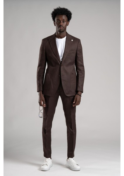 Regular Fit Yarım Astarlı %100 Linen (Keten) Kumaş Takım Elbise fiyatları