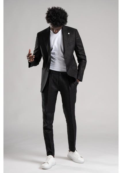 Regular Fit Yarım Astarlı %100 Linen (Keten) Kumaş Takım Elbise