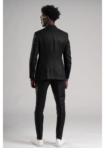 Regular Fit Yarım Astarlı %100 Linen (Keten) Kumaş Takım Elbise