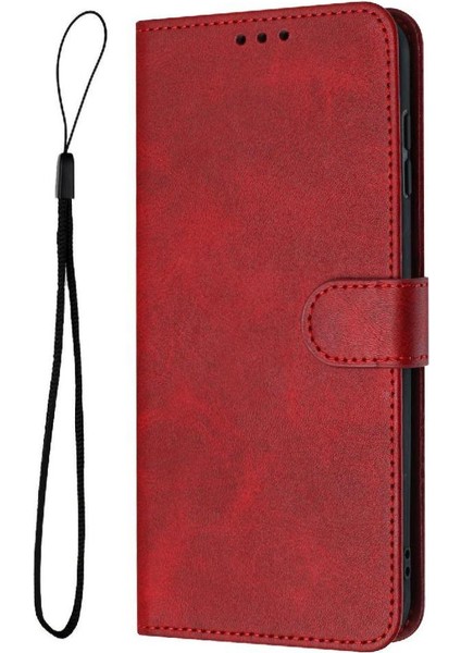 Toka Pu Deri Saf Renk Kickstand ile Realme 12 Artı Için Flip Case (Yurt Dışından)