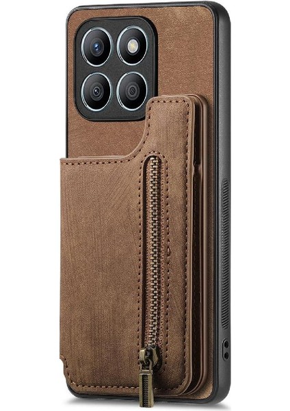 Onur X8B Standı Fonksiyonu Için Kılıf Katlanabilir Arka Kapak Vintage Fermuar Cüzdan (Yurt Dışından) modelleri