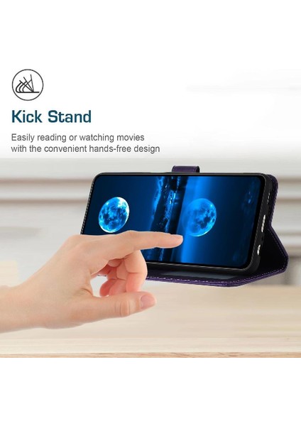 Mays Home Oppo A94 4g/buckle 5 Lite Kickstand Saf Renk Toka ile Flip Case (Yurt Dışından)