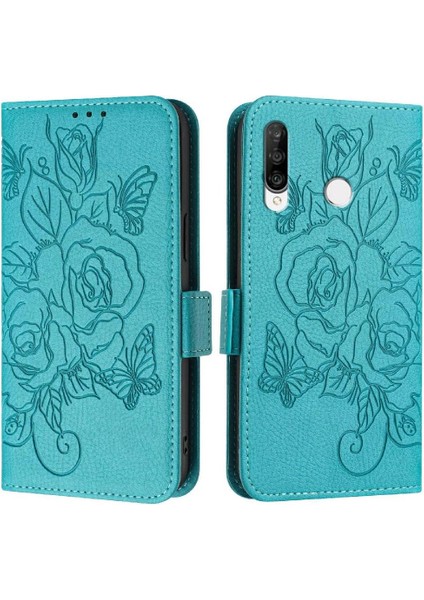Kredi Kartı Yuvası Pu Deri ile Huawei P30 Lite Manyetik Cüzdan Için Kılıf (Yurt Dışından)