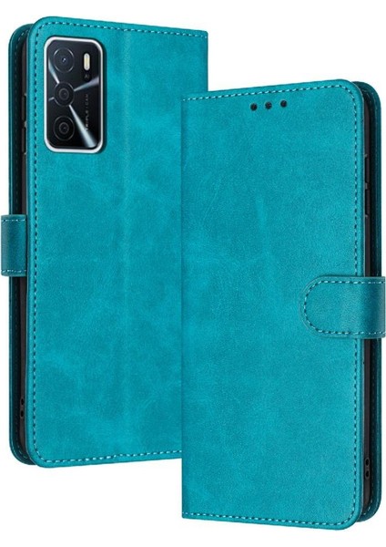 Oppo A16/A16S/A54S Kickstand ile Toka Saf Renk Için Flip Case (Yurt Dışından)