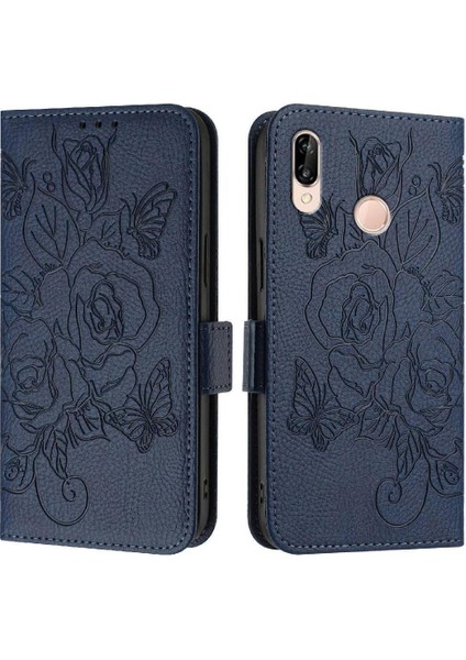 Kredi Kartı Yuvası Manyetik Cüzdan ile Huawei P20 Lite Pu Deri Için Kılıf (Yurt Dışından)