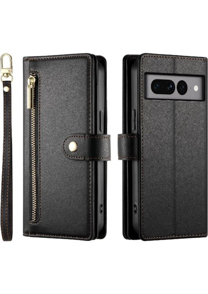 Google Piksel 7 Pro Çok Fonksiyonlu Kart Yuvaları Bilek Kayışı Için Flip Case (Yurt Dışından)