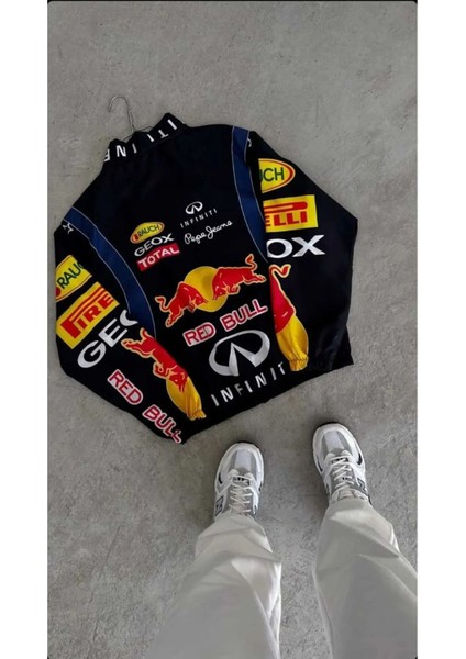 Unisex Paraşüt Kumaş Oversize Baskılı Siyah Rüzgarlık Yağmurluk fiyatları