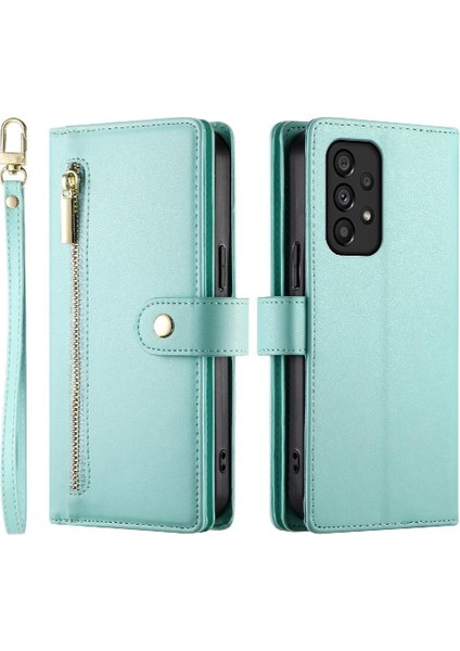 Samsung Galaxy Için Flip Case A53 5g Çok Fonksiyonlu Kart Yuvaları Bilek Kayışı (Yurt Dışından)